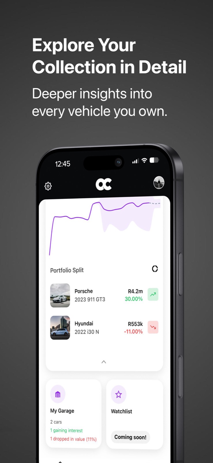 Explore Your Collection in Detail, Owners Circle app screen