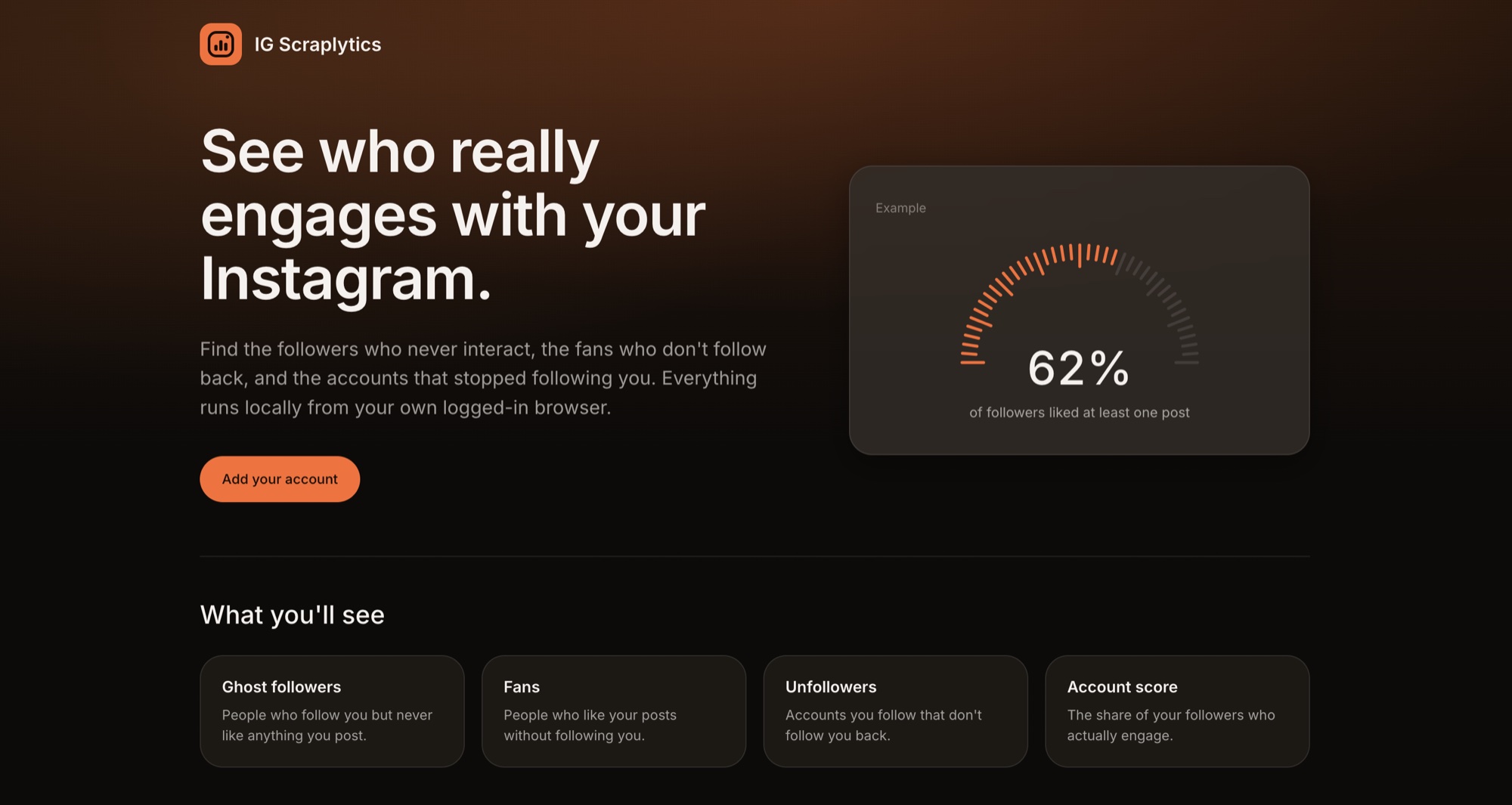 IG Scraplytics landing page